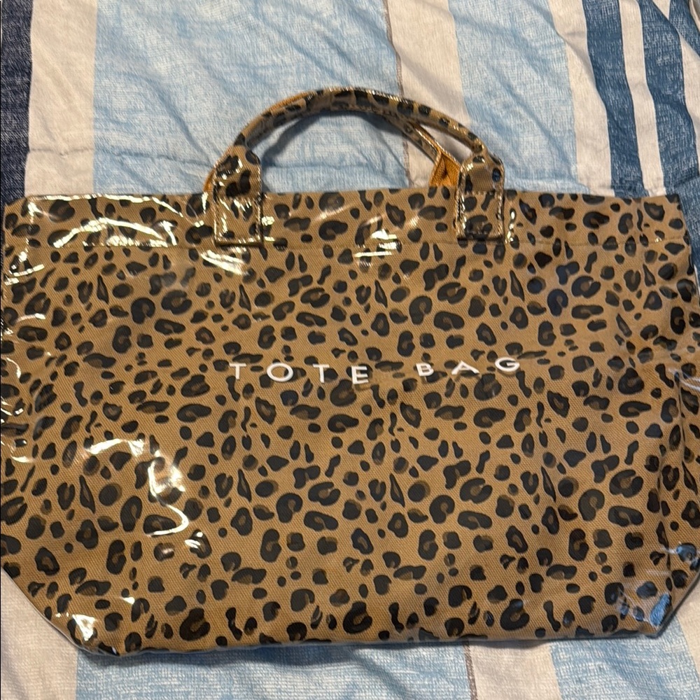 Brown and Black Leopard Print Tote Bag